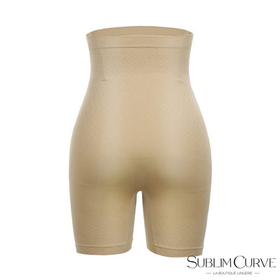 Gaine panty beige à crochets pièce face arrière