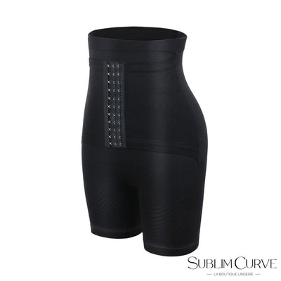 Gaine panty noir à crochets pièce 3  quart face