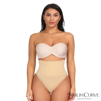 string gainant-string amincissant-gaine string-beige